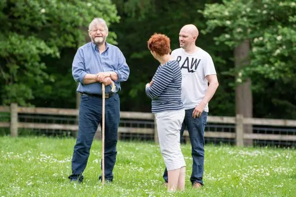 A colour image of guests socialising at the Edradynate May 2017 clay pigeon shoot day - Edradynate Estate, Perthshire - Luxury Country House and Sporting Estate for Rent in Scotland